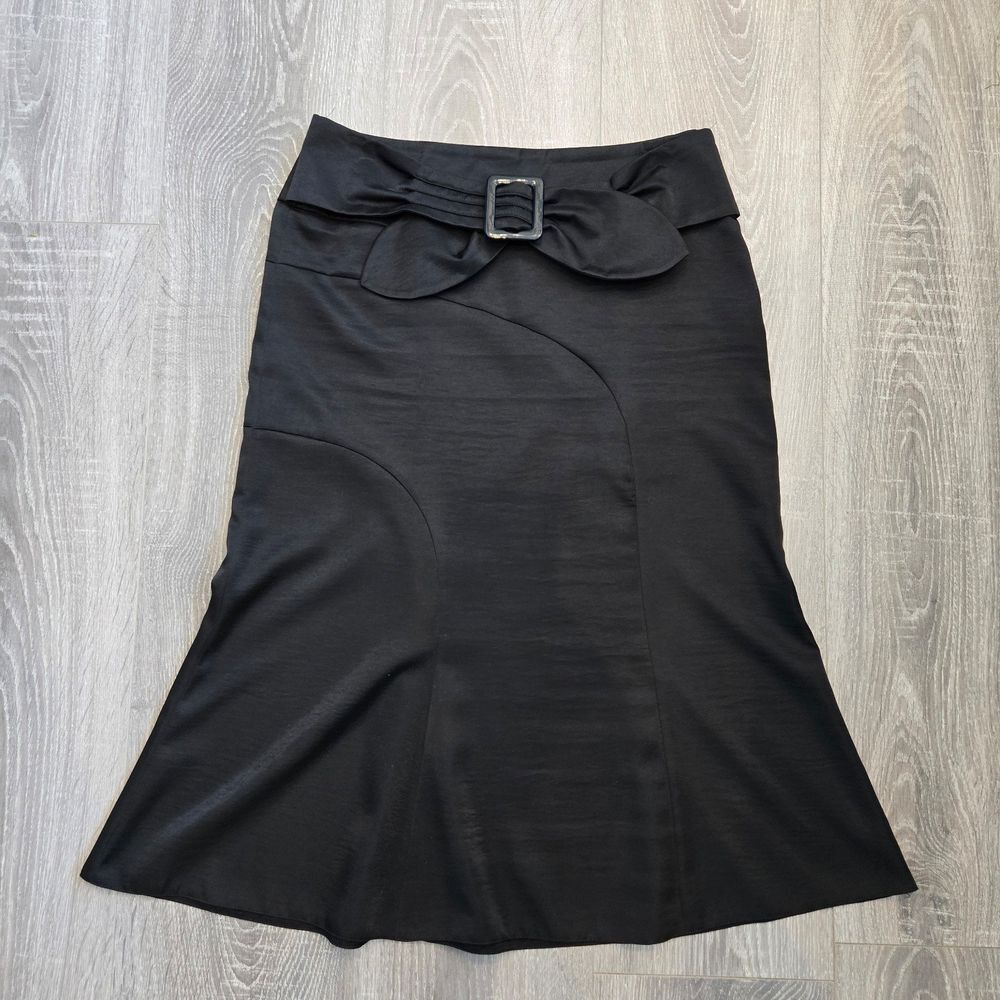 Cocon Design blk skirt EU 36‎ US 6 side zip belted womans polyester skirt